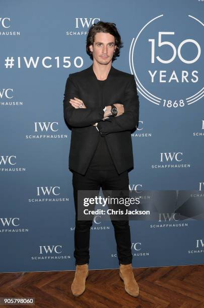 Patrick Seabase visits the IWC booth during the Maison's launch of its Jubilee Collection at the Salon International de la Haute Horlogerie on...