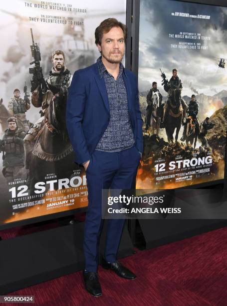 Actor Michael Shannon attends the world premiere of "12 Strong" at Jazz at Lincoln Center on January 16 in New York City. / AFP PHOTO / ANGELA WEISS