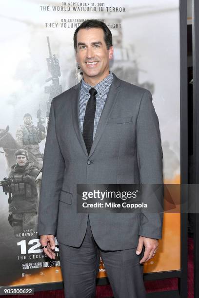 Actor Rob Riggle attends the "12 Strong" World Premiere at Jazz at Lincoln Center on January 16, 2018 in New York City.