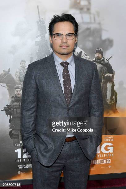 Actor Michael Pena attends the "12 Strong" World Premiere at Jazz at Lincoln Center on January 16, 2018 in New York City.