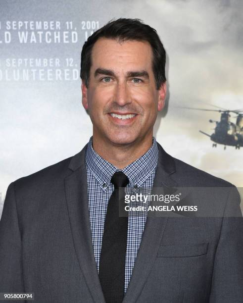 Actor Rob Riggle attends the world premiere of "12 Strong" at Jazz at Lincoln Center on January 16 in New York City. / AFP PHOTO / ANGELA WEISS