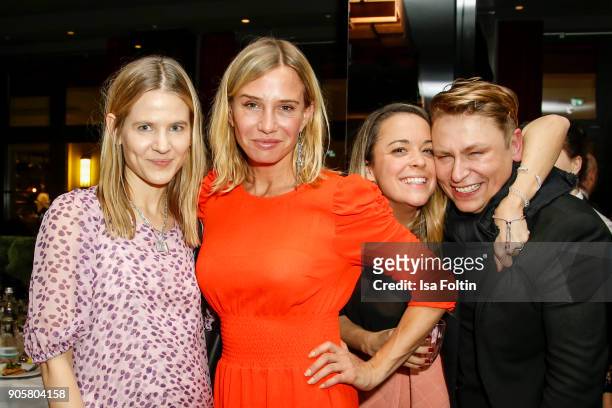 Aino Labarenz, German actress Nadeshda Brennicke, Designer Marina Hoermanseder and Designer Dawid Tomaszewski during the Grazia Fashion Dinner at...