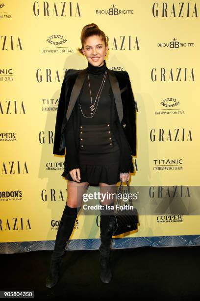 Model Paulina Swarovski attends the Grazia Fashion Dinner at Titanic Deluxe Hotel on January 16, 2018 in Berlin, Germany.
