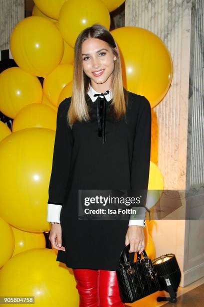 Model Ann-Kathrin Broemmel during the Grazia Fashion Dinner at Titanic Deluxe Hotel on January 16, 2018 in Berlin, Germany.