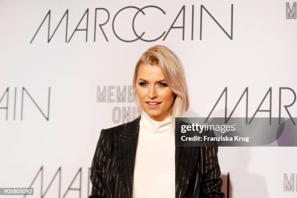 Lena Gercke during the Marc Cain Fashion Show Berlin Autumn/Winter 2018 at metro station Potsdamer Platz on January 16, 2018 in Berlin, Germany.