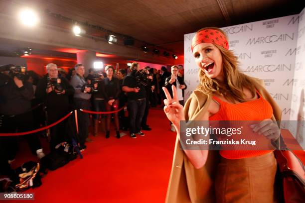 Mareile Hoeppner during the Marc Cain Fashion Show Berlin Autumn/Winter 2018 at metro station Potsdamer Platz on January 16, 2018 in Berlin, Germany.