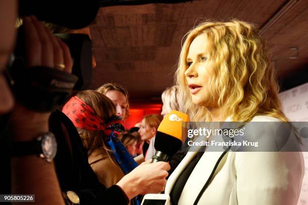 Veronica Ferres during the Marc Cain Fashion Show Berlin Autumn/Winter 2018 at metro station Potsdamer Platz on January 16, 2018 in Berlin, Germany.