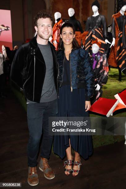 Harry Dean Lewis and Amira El Sayed during the Dorothee Schumacher Fashion Presentation on January 16, 2018 in Berlin, Germany.
