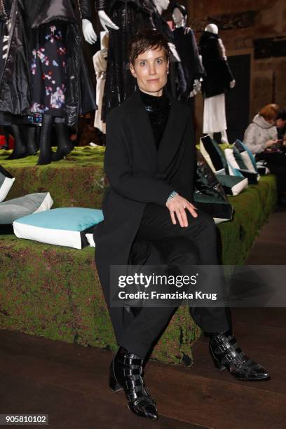 Designer Saskia Diez during the Dorothee Schumacher Fashion Presentation on January 16, 2018 in Berlin, Germany.