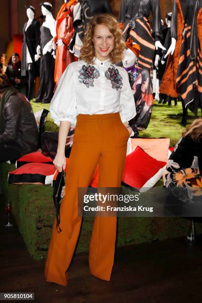 Chiara Schoras wearing Dorothee Schumacher during the Dorothee Schumacher Fashion Presentation on January 16, 2018 in Berlin, Germany.