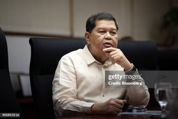Nestor Espenilla, governor of the Bangko Sentral ng Philipinas, listens during an interview at his office in Manila, the Philippines, on Tuesday,...