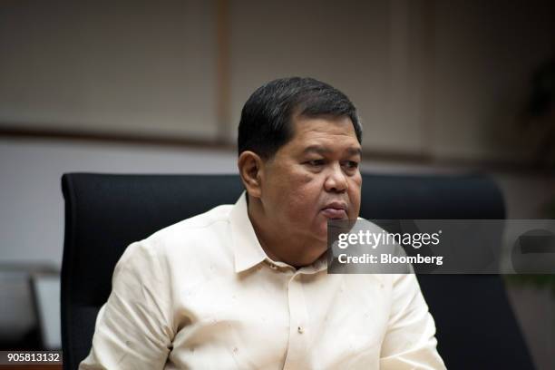 Nestor Espenilla, governor of the Bangko Sentral ng Philipinas, listens during an interview at his office in Manila, the Philippines, on Tuesday,...