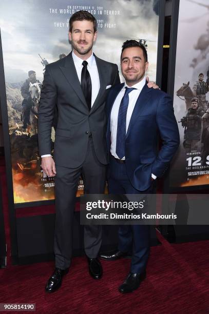 Austin Stowell attends the world premiere of "12 Strong" at Jazz at Lincoln Center on January 16, 2018 in New York City.