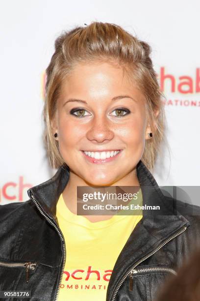 World champion gymnast Shawn Johnson attends the Lunchables Lunch Note Promise Campaign at the 92nd Street Y on September 10, 2009 in New York City.