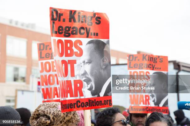 General view of Dr. Martin Luther King, Jr. Day Parade on January 15, 2018 in Washington, DC.