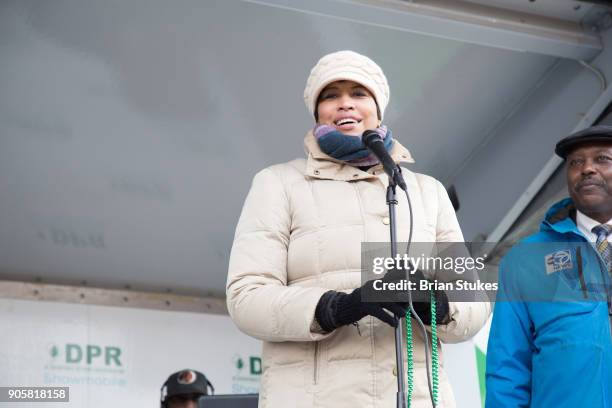 Washington District of Columbia Mayor Muriel Bowser attends Dr. Martin Luther King, Jr. Day Parade on January 15, 2018 in Washington, DC.