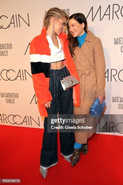 Blogger Caro Daur and Actress Hannah Herzsprung during the Marc Cain Fashion Show Berlin Autumn/Winter 2018 at metro station Potsdamer Platz at on...