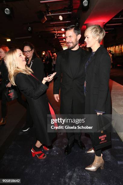 Actress Janin Ullmann, Actor Clemens Schick and Actress Gesine Cukrowski during the Marc Cain Fashion Show Berlin Autumn/Winter 2018 at metro station...