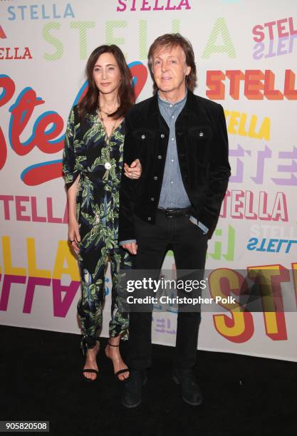 Nancy Shevell and Paul McCartney attend Stella McCartney's Autumn 2018 Collection Launch on January 16, 2018 in Los Angeles, California.