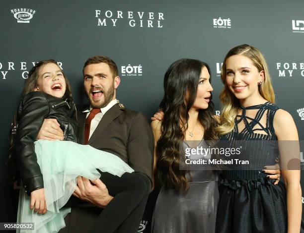 Alex Roe, Bethany Ashton Wolf, Abby Ryder Fortson and Jessica Rothe arrive to the Los Angeles premiere of Roadside Attractions' "Forever My Girl"...