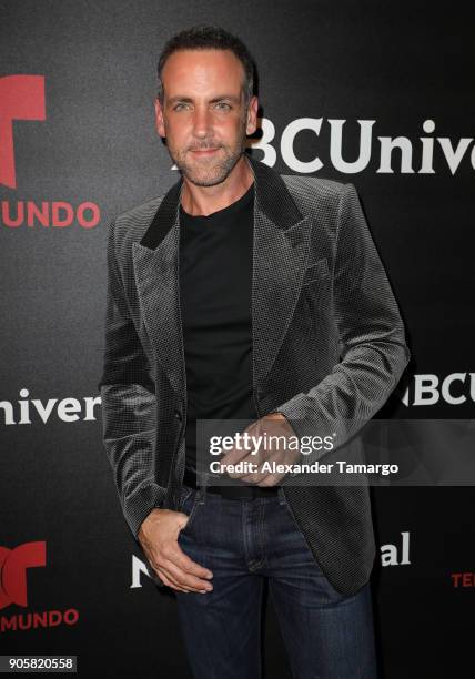 Carlos Ponce arrives at the Telemundo and NBC Universal Latin America NATPE Red Carpet Event at LIV at the Fontainebleau on January 16, 2018 in Miami...