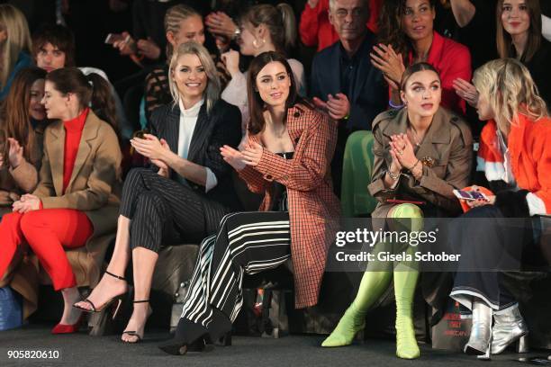 Yvonne Catterfeld, Model Lena Gercke, Singer Lena Meyer-Landrut, Blogger Nina Suess and Caro Daur during the Marc Cain Fashion Show Berlin...