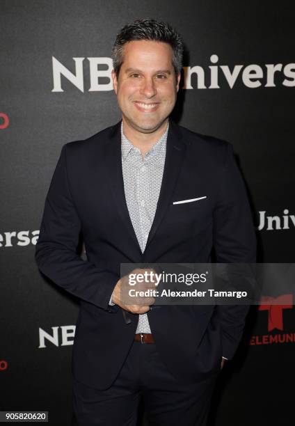 Copan Alvarez arrives at the Telemundo and NBC Universal Latin America NATPE Red Carpet Event at LIV at the Fontainebleau on January 16, 2018 in...