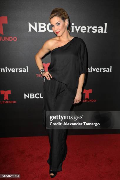 Gabriela Vergara arrives at the Telemundo and NBC Universal Latin America NATPE Red Carpet Event at LIV at the Fontainebleau on January 16, 2018 in...