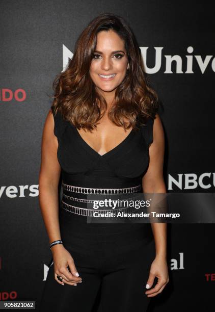 Sabrina Seara arrives at the Telemundo and NBC Universal Latin America NATPE Red Carpet Event at LIV at the Fontainebleau on January 16, 2018 in...