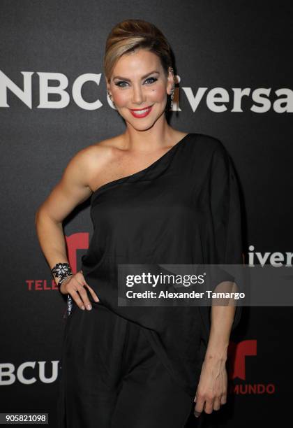 Gabriela Vergara arrives at the Telemundo and NBC Universal Latin America NATPE Red Carpet Event at LIV at the Fontainebleau on January 16, 2018 in...