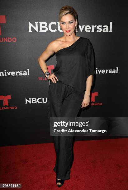 Gabriela Vergara arrives at the Telemundo and NBC Universal Latin America NATPE Red Carpet Event at LIV at the Fontainebleau on January 16, 2018 in...