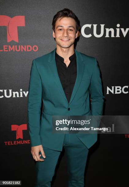 Gabriel Tarantini arrives at the Telemundo and NBC Universal Latin America NATPE Red Carpet Event at LIV at the Fontainebleau on January 16, 2018 in...