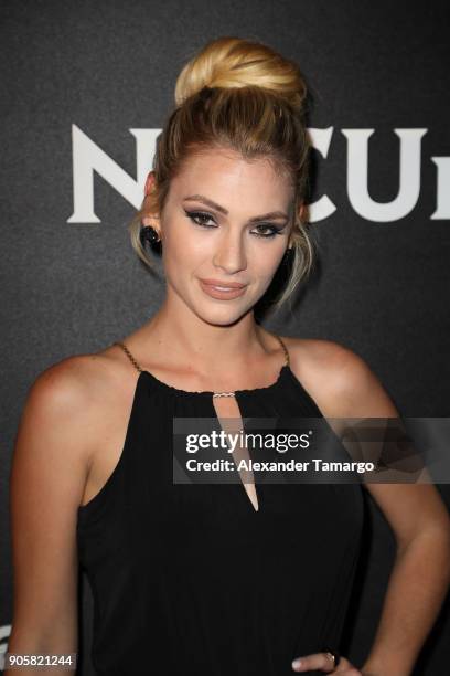 Laura Chimaras arrives at the Telemundo and NBC Universal Latin America NATPE Red Carpet Event at LIV at the Fontainebleau on January 16, 2018 in...