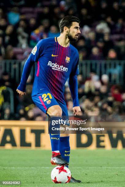 Andre Filipe Tavares Gomes of FC Barcelona in action during the Copa Del Rey 2017-18 Round of 16 match between FC Barcelona and RC Celta de Vigo at...