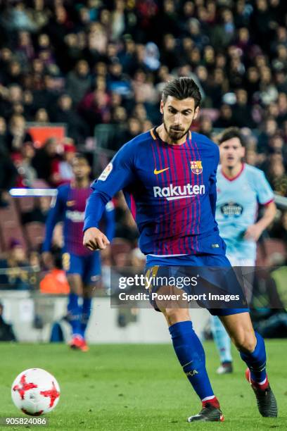 Andre Filipe Tavares Gomes of FC Barcelona in action during the Copa Del Rey 2017-18 Round of 16 match between FC Barcelona and RC Celta de Vigo at...