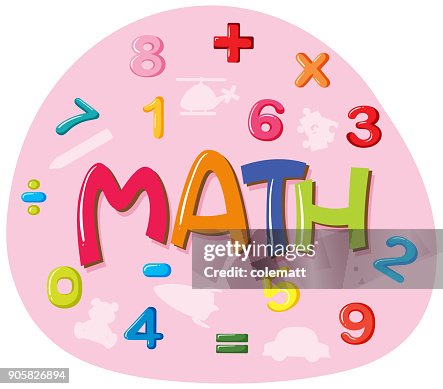 Multiples Math Word Sticker Sticker Design For Word Math High-Res Vector Graphic - Getty Images