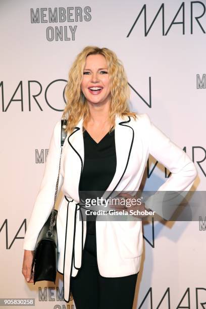 Actress Veronica Ferres during the Marc Cain Fashion Show Berlin Autumn/Winter 2018 at metro station Potsdamer Platz at on January 16, 2018 in...