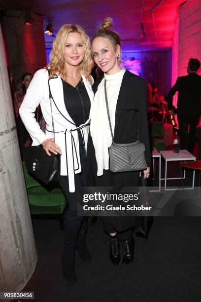 Veronica Ferres, Anne Meyer-Minnemann during the Marc Cain Fashion Show Berlin Autumn/Winter 2018 at metro station Potsdamer Platz at on January 16,...