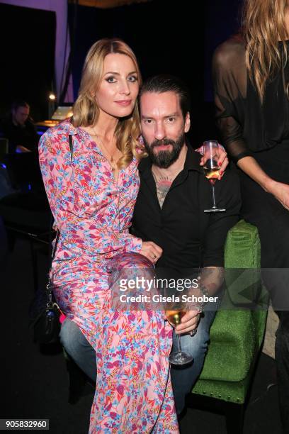 Alec Voelkel, member of 'The Boss Hoss' and his wife Johanna Michels during the Marc Cain Fashion Show Berlin Autumn/Winter 2018 at metro station...