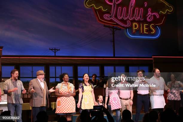 Sara Bareilles returns to Broadway's 'Waitress' starring with Jason Mraz and cast at the Brooks Atkinson Theatre on January 16, 2018 in New York City.