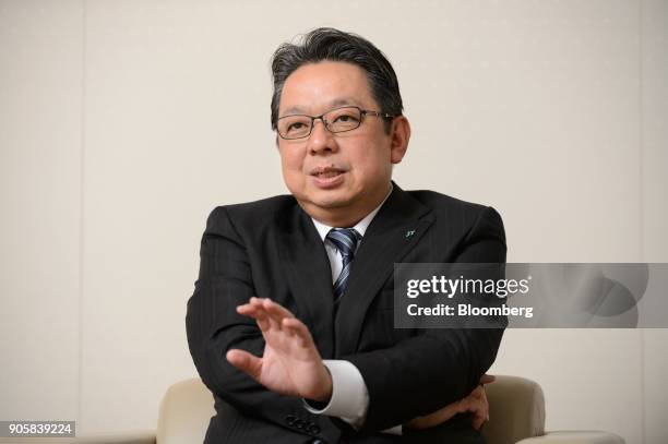 Masamichi Terabatake, president and chief executive officer of Japan Tobacco Inc., speaks during an interview in Tokyo, Japan, on Wednesday, Jan. 17,...