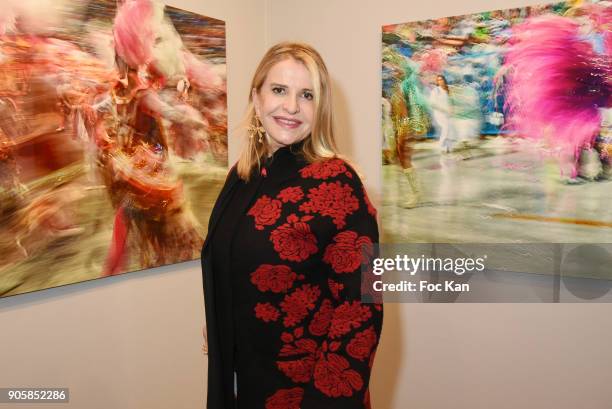 Photographer Eugenia Grandchamp des Raux attends Eugenia Grandchamp des Raux Photo Exhibition Preview at MEP on January 16, 2018 in Paris, France.