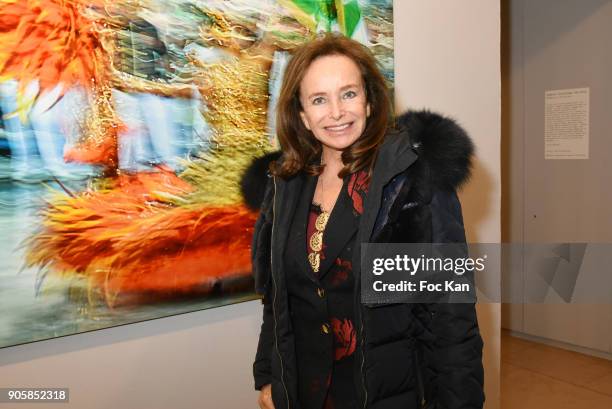 Eleonore De la Rochefoucauld attends Eugenia Grandchamp des Raux Photo Exhibition Preview at MEP on January 16, 2018 in Paris, France.