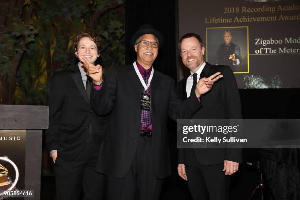 Board President Piper Payne and Executive Director of the Recording Academy San Francisco Chapter Michael Winger pose for a photo with Joseph...