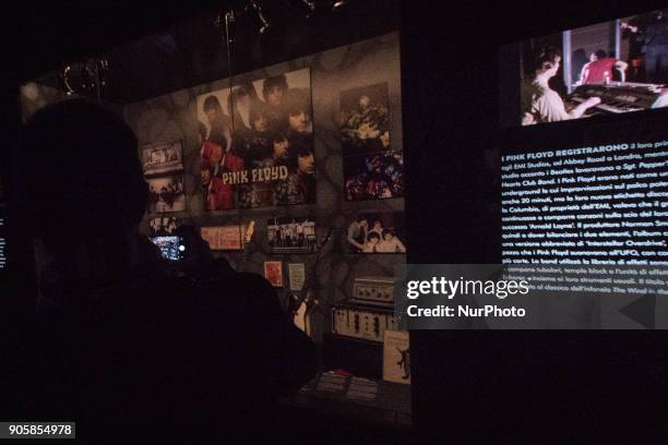 The exhibition 'The Pink Floyd Exhibition: Their Mortal Remains', in the MACRO Museum of Contemporary Art in Rome on January 16, 2018 in Rome, Italy....