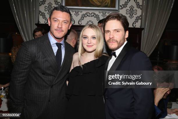 Luke Evans, Dakota Fanning and Daniel Bruhl attend New York Premiere after party for TNT's "The Alienist" on January 16, 2018 in New York City.