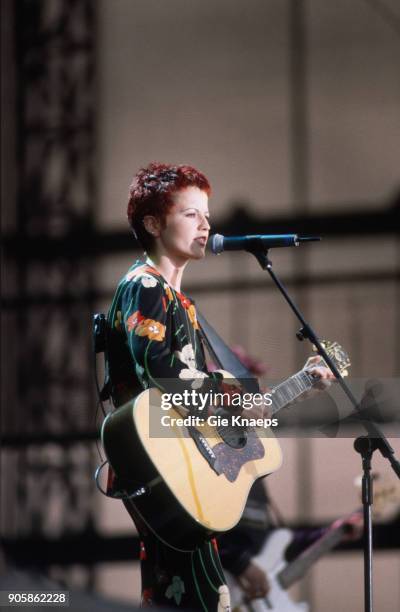 Dolores O'Riordan of The Cranberries performs on stage, Torhout/Werchter Festival, Torhout, Belgium, .