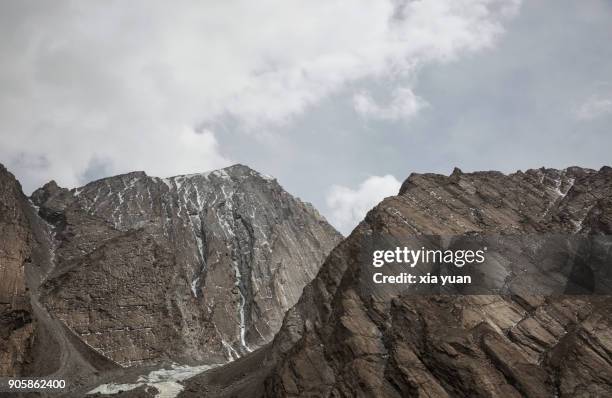 rocky mountains against cloudy sky on pamir plateau,xinjiang,china - kashgar stock-fotos und bilder