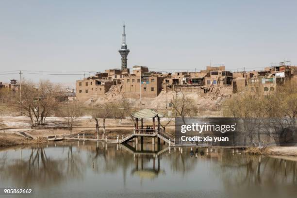 kashgar: oasis city on china's old silk road - urban skyline xinjiang stock pictures, royalty-free photos & images
