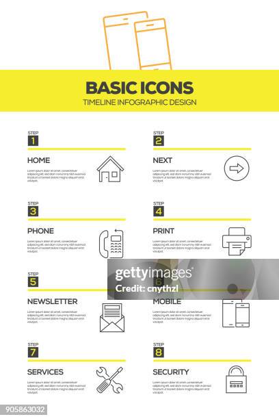 basic interface infographic design template - list graphics stock illustrations